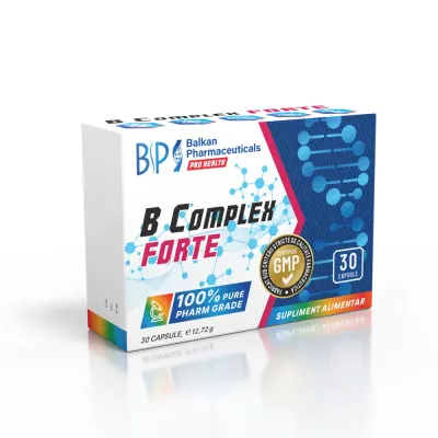Complex de Vitamine B, Balkan Pharmaceuticals, B Complex Forte, 30 capsule