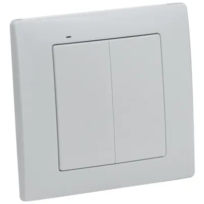 Buton emitator radio, de perete, 4 canale, alb 3 VDC, 868,32 Mhz, 300 m