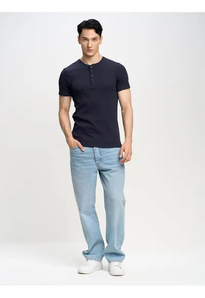 Tricou barbati Basicag 403 - bleumarin - bumbac moale - croiala simpla