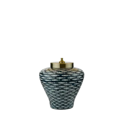 Veioza Joy Table Lamp Blue/White Fish Motif Base Only