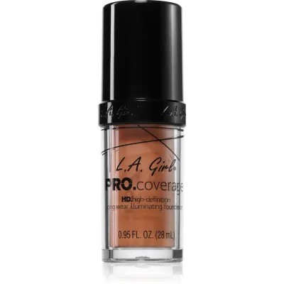 L.A. Girl Cosmetics PRO. Coverage fond de ten lichid iluminator culoare Sand 28 ml