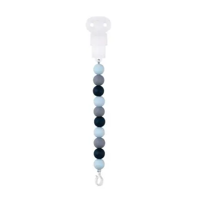 Clema pentru suzeta, Nattou, 100% silicon fara BPA, Cu sistem de prindere la suzeta, Cu margele, 30x7x18 cm, Albastru