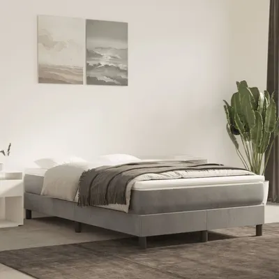 vidaXL Cadru de pat cu arcuri, gri deschis, 120x200 cm, catifea