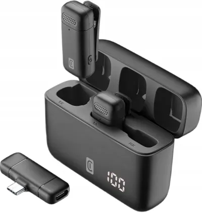 Microfoane wireless Cellularline – Talk Pro, USB-C, negru