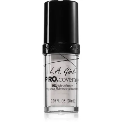 L.A. Girl Cosmetics PRO. Coverage fond de ten lichid iluminator culoare White 28 ml