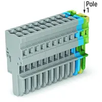 1-conductor female plug; 4 mm²; 15-pole; 4,00 mm²; gray, blue, green-yellow
