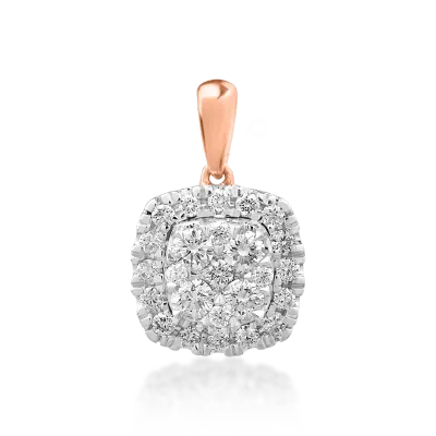 Pandantiv din aur roz cu diamante de 0.327ct