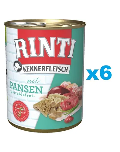 RINTI Kennerfleisch Rumen conserva hrana caine adult 6x800 g cu rumen