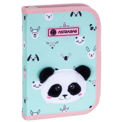 Penar cu 1 fermoar si 2 flapsuri, AstraBag, Panda