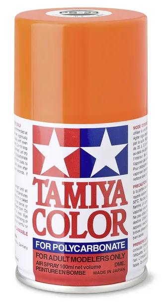 Vopsea spray Tamiya pentru suprafete transparente din policarbonat - PS-24 Fluorescent Orange (100 ml) (TAM86024)