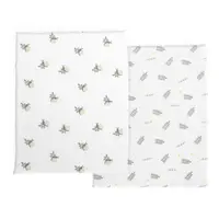 Set lenjerie din fibra bambus pentru patut Chicco Next2Me Twins, Greenery, 0 luni+