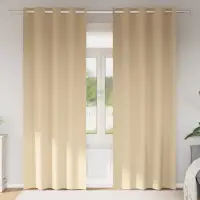 vidaXL Perdele Opaque cu Inel 2 buc. Crem 260 x 140 cm Poliester