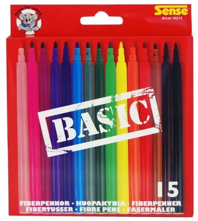 Carioci colorate Sense Basic – 15 bucati
