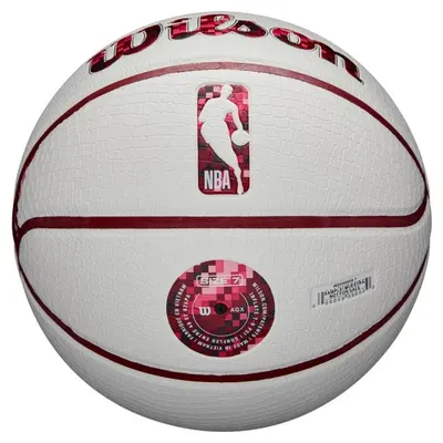 Minge de baschet Wilson - NBA Team Pixel Basketball Miami Heat, mărimea 7, albă