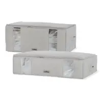 Cutii de depozitare pentru haine 2 buc. din material textil cu vacuum/cu pereți întăriți 65x50x27 cm Life – Compactor