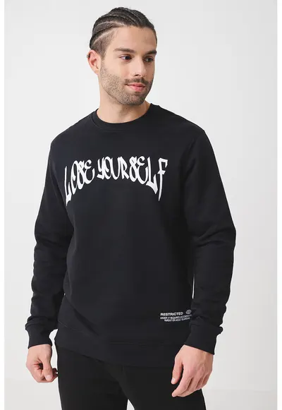 Bluza de trening cu model grafic pe spate Eminem - Alb/Negru