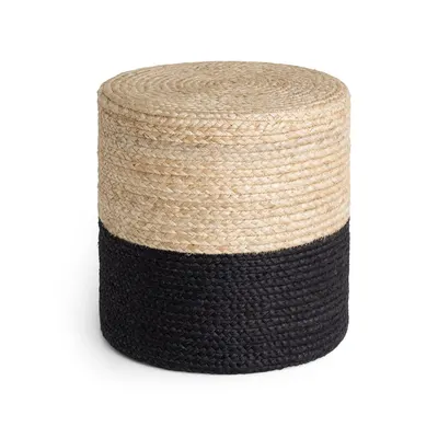 Taburet negru/în culoare naturală Juta Gold Black – Hanse Home