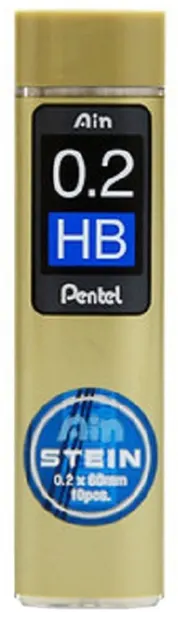 Mine grafit Pentel - Ain Stein - HB, 0.2 mm, 10 bucati
