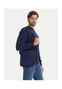 Saszetka barbati - tkanina - albastru - One Size INTL
