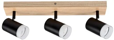 Spot Rabalux - Toras 73123 , IP20, GU10, 3 x 5W, 230V, negru si stejar