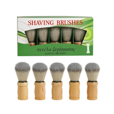 Pamatuf pentru Barbierit 10cm, 6/set cu Maner din Lemn Engros