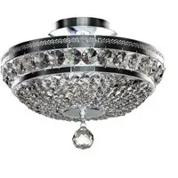 Candelabru Diamant Crystal Ottilia,6 becuri dulie E14, 230V,D.43cm, H.26 cm,Nichel