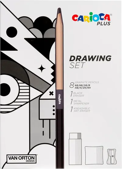 Set creioane grafit Carioca Plus - Van Orton, 8 buc