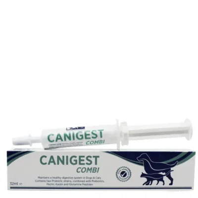 TRM Canigest Combi, supliment sistem digestiv & probiotice câini, suspensie orală TRM Canigest Combi, XS-XL, supliment sistem digestiv & probiotice câini și pisici, flacon, 32ml suspensie orală