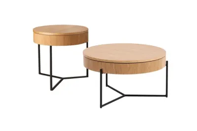 Set 2 masute de cafea ISLO, natural, 70x40 cm