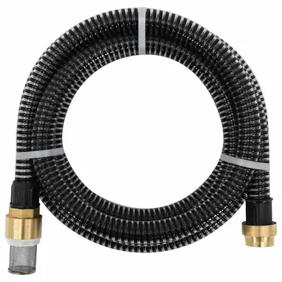 vidaXL Furtun de aspirație cu racorduri din alamă, negru 1,1" 25 m PVC