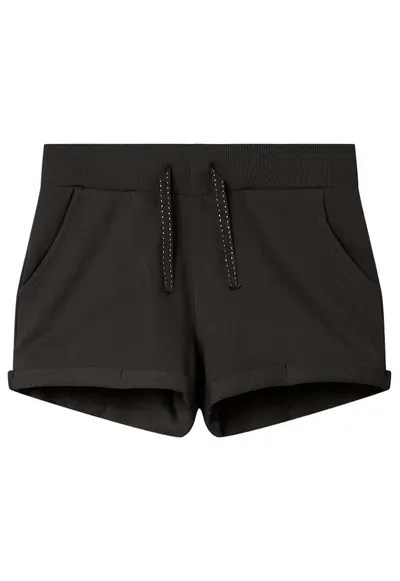 Pantaloni scurti copii talie elastica - bumbac-elastan - Negru