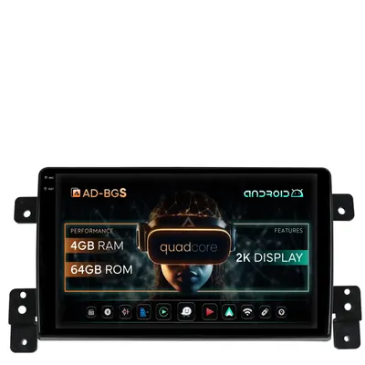 Navigatie 2K Suzuki Grand Vitara (2005-2015), Android, S-Quadcore 4GB RAM + 64GB ROM, 9.5 Inch - AD-BGS90042K+AD-BGRKIT314