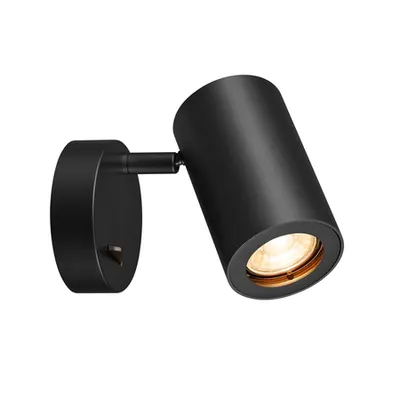 Corp iluminat de perete, aplica, lumini ENOLA B perete GU10, lumina de perete negru, QPAR51, cu comutator, negru, max. 50W