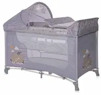 Pătuț pentru bebeluși pe 2 niveluri Lorelli - Moonlight Plus, Grey dream