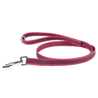 Lesa antiderapanta, rosie, compatibila cu zgarzi textile, lungime 120 cm, pentru caini cu greutate de pana la 50 kg