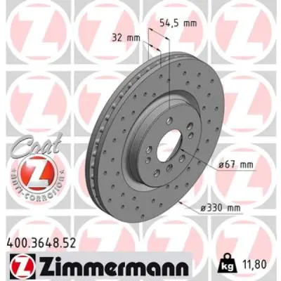 Disc frana ZIMMERMANN 400.3648.52