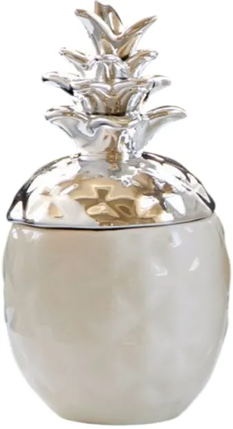 Bonbonniere Morello - Silver & White Pineapple, 8 x 17 cm