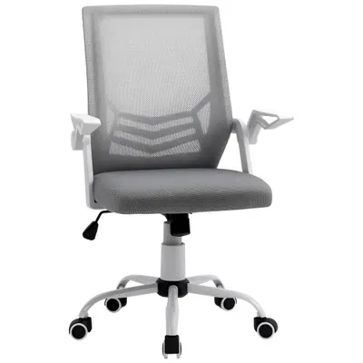 Vinsetto Scaun de Birou Ergonomic cu Suport Lombar din Țesătură, Gri | Aosom Romania