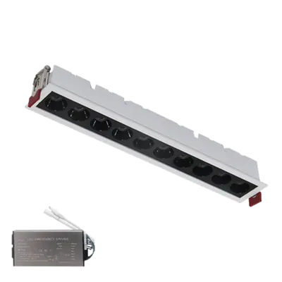 Spot Linear Incastrat El-05 12w 3000k, Alb & Negru