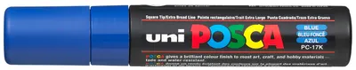 Marker permanent Uniball Posca pe baza de apa - Albastru, 15.0 mm