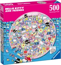 Puzzle rotund Ravensburger din 500 piese - Hello Kitty și prietenii