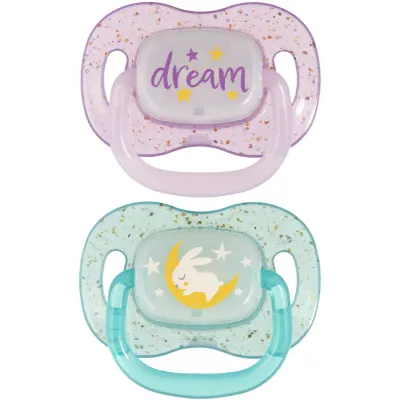 Canpol babies NIGHTGLOW Girl suzetă 18m+ 2 buc