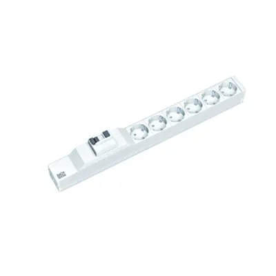 PDU19'' 6xSchuko, 2 m fisa Schuko, AL,Intreruptor protectie