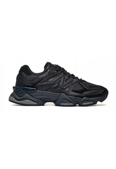 Pantofi sport din piele cu insertii textile - Negru
