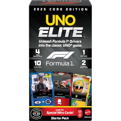 Joc de societate, Uno, 2025 Core Edition Starter Pack, Elite F1, JLV42