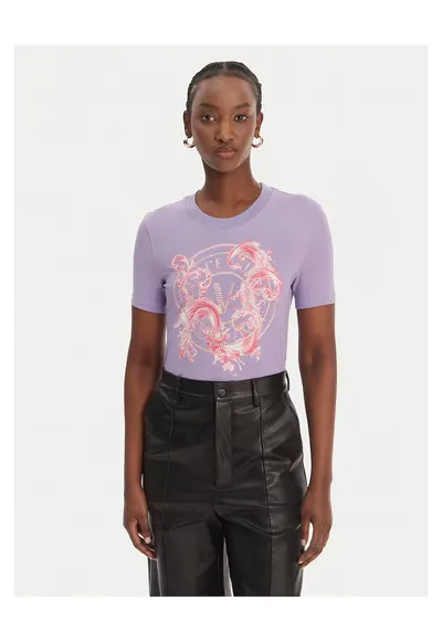 Tricou dama - slim fit - violet - bumbac