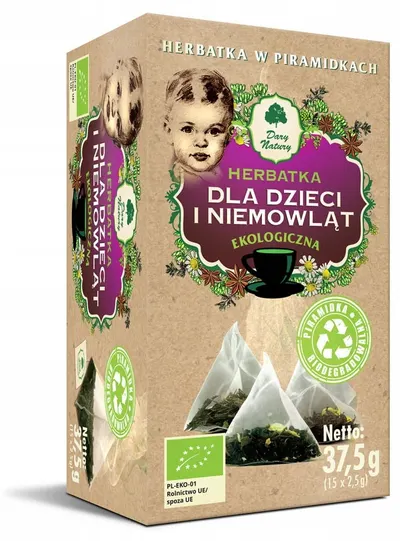 Ceai bio din plante pentru copii și sugari, 15 plicuri, Dary Natury