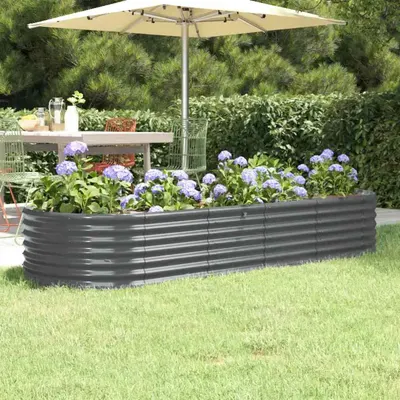 vidaXL Strat înălțat grădină 224x80x36 cm oțel galvanizat