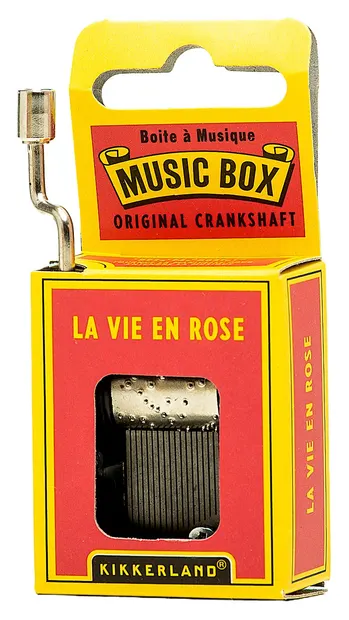 Cutiuță muzicală cu manivelă Kikkerland - La Vie En Rose