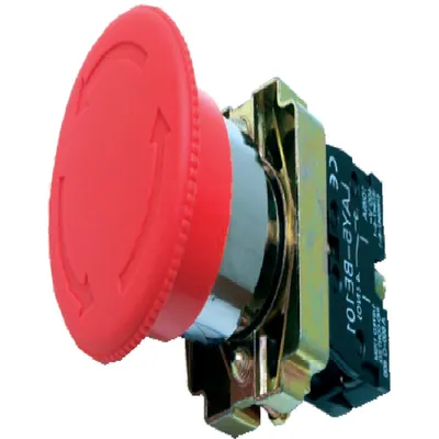 Buton ciuperca 40mm REV (cap buton+ etrier+contact+1NI), rosu